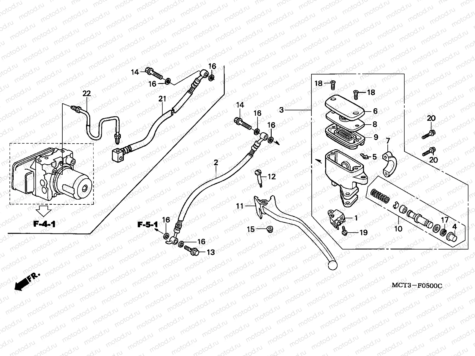 F-5 REAR BRAKE MASTER CYLINDER