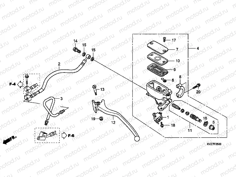 F-5 REAR BRAKE MASTERCYLINDER (NSS250S)