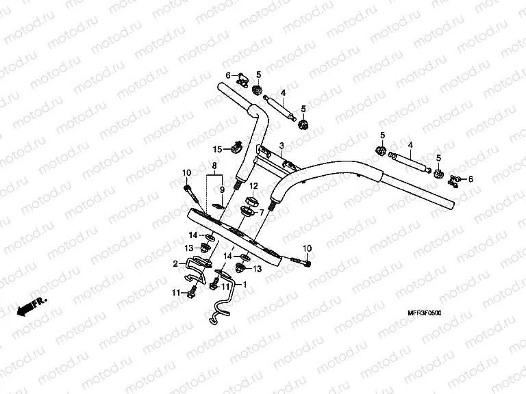 F-5 STEERING BAR TUBE / UPPER BRIDGE
