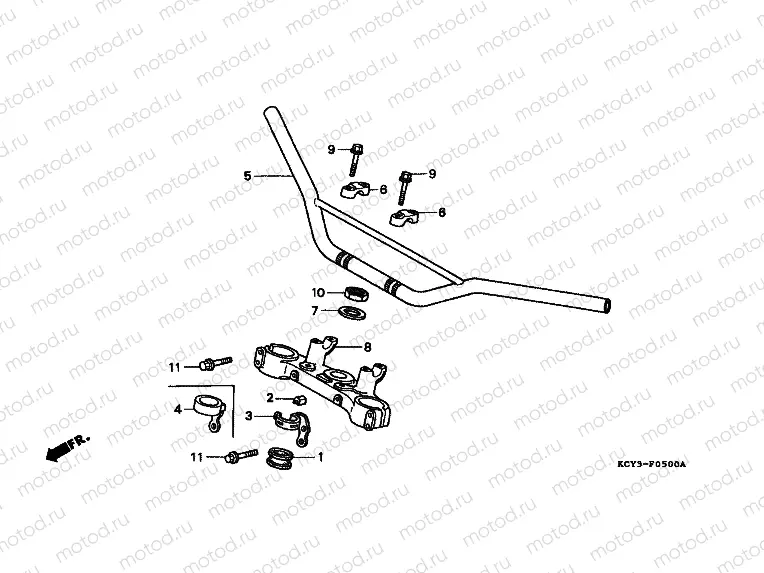 F-5 STEERING BAR TUBE / UPPER BRIDGE
