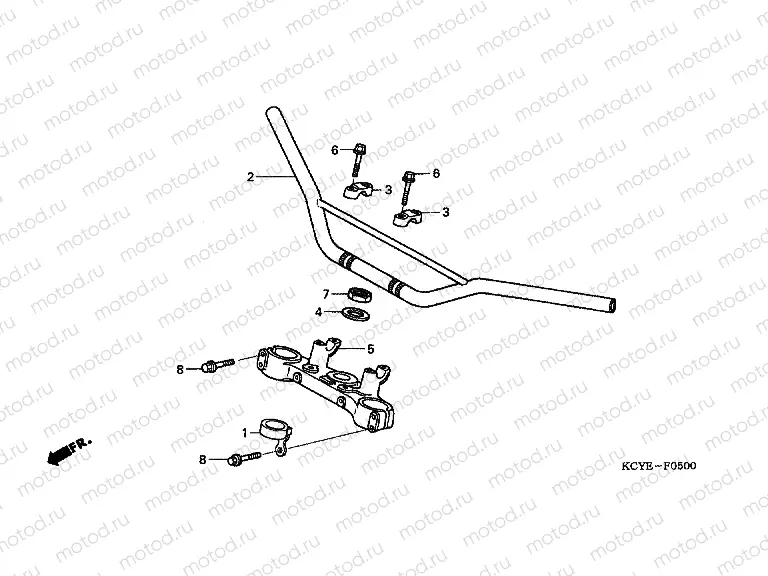 F-5 STEERING BAR TUBE / UPPER BRIDGE