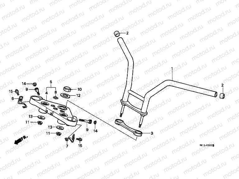 F-5 STEERING BAR TUBE / UPPER BRIDGE