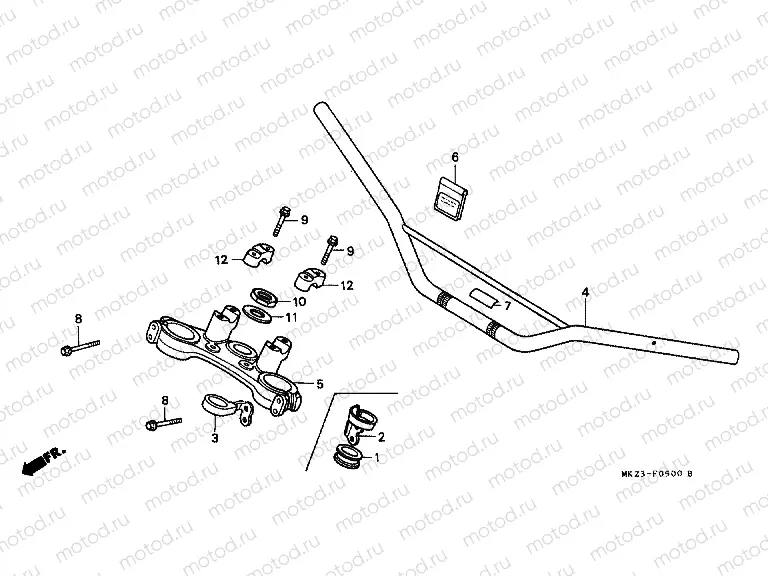 F-5 STEERING BAR TUBE / UPPER BRIDGE