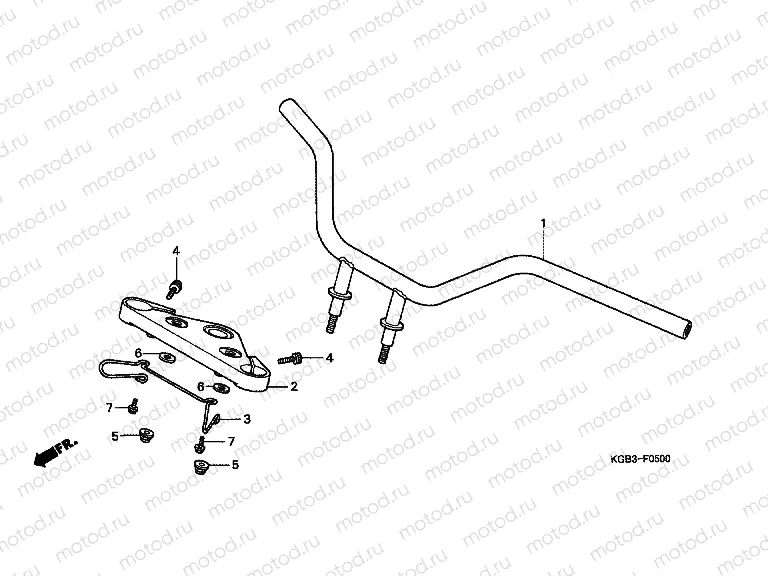 F-5 STEERING BAR TUBE / UPPER BRIDGE