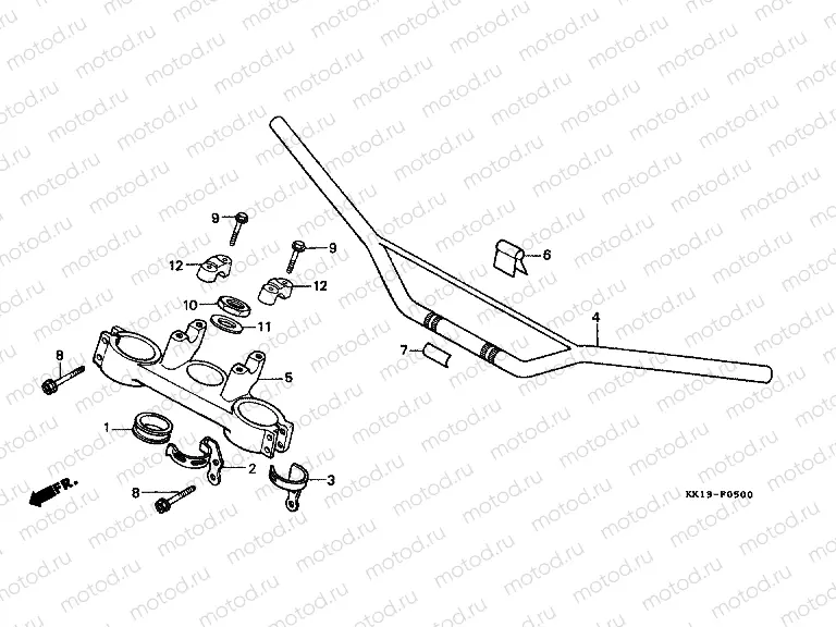 F-5 STEERING BAR TUBE / UPPER BRIDGE
