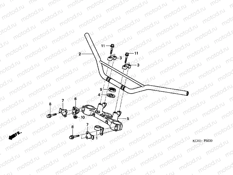 F-5 STEERING BAR TUBE / UPPER BRIDGE