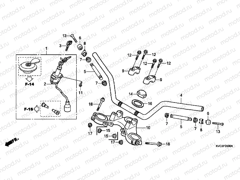 F-5 TIE ROD TUBE / UPPER BRIDGE (GLH1251SH / 2SH / 3SH)