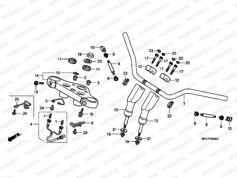 F-5 TIE ROD TUBE / UPPER BRIDGE (VT750C2 / C2F / C2S)