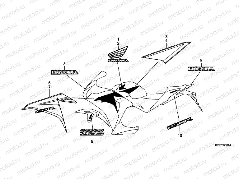 F-50-1 SIGN / STRIP (CBR250RB / RAB-3F, 4E, 5ED)