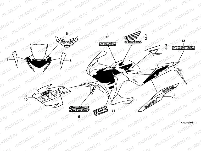 F-50-3 SIGN / STRIP (CBR250RD / RAD-4F, 4RU, 6E, 7ED)