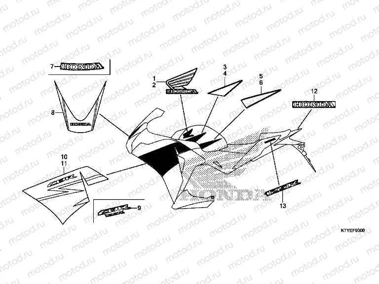 F-50 SIGN / STRIP (CBR125RE / RTE)