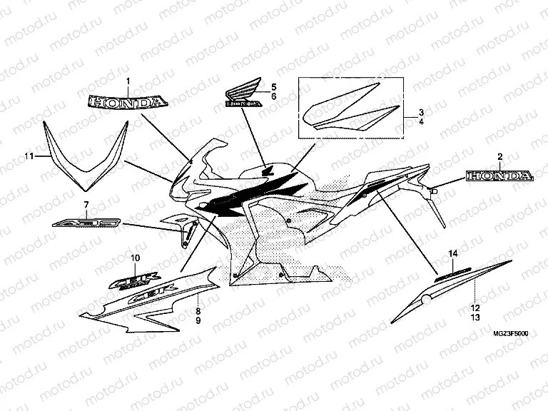 F-50 SIGNAL / STRIP (CBR500RD / RAD) (CBR500RE / RF / RAE / RAF-CH)