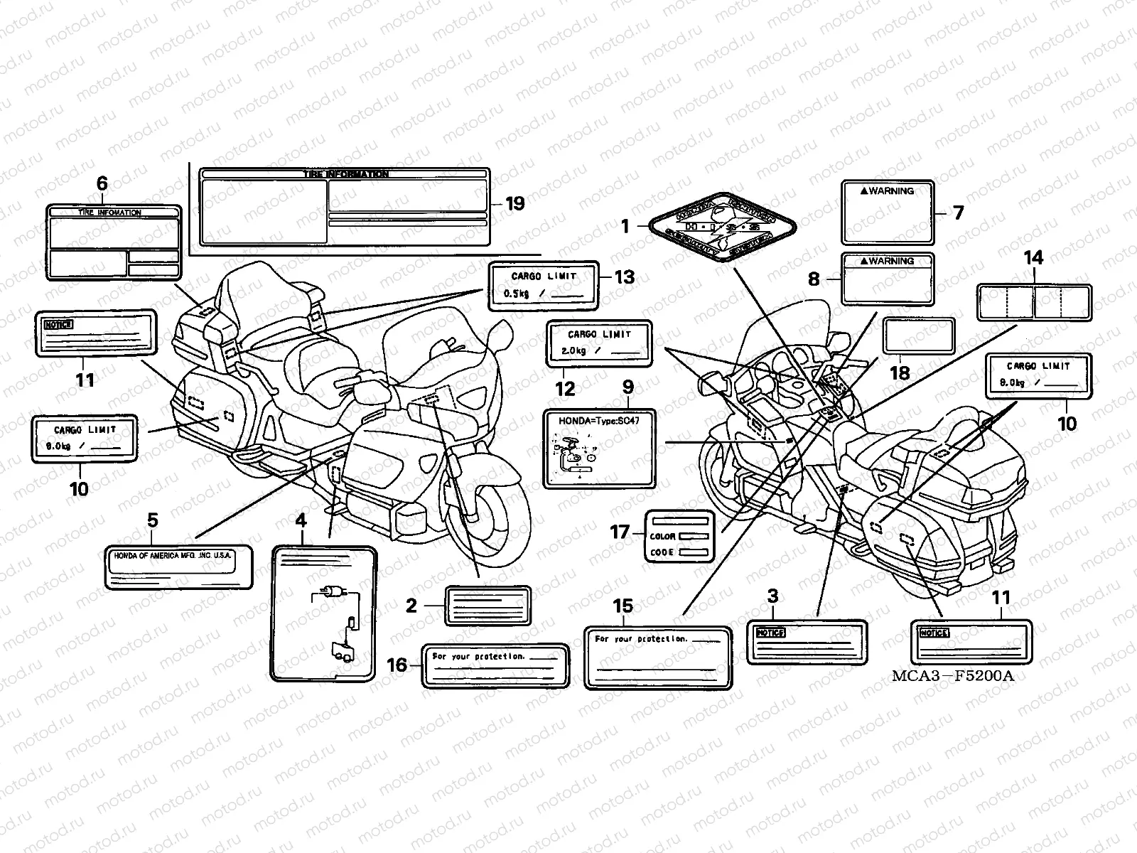 F-52 CAUTION LABEL (GL1800A1/A 2/A3/A4/A5) (GL18006)