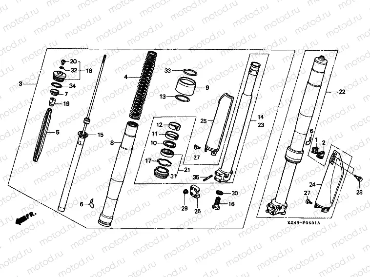 F-6-1 FRONT FORK (CR125RM)
