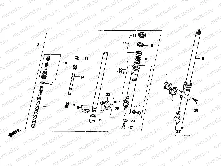 F-6-1 FRONT FORK (R2F / R2G)