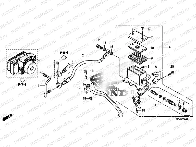 F-6-1 REAR BRAKE MASTER CYLINDER (NSS300A)
