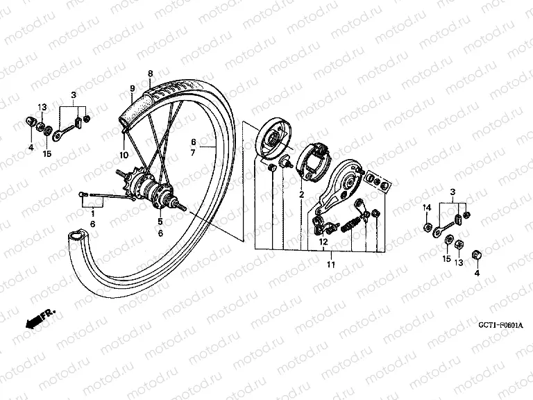 F-6-1 REAR WHEEL / REAR BRAKE (PAC14-B1, B2)