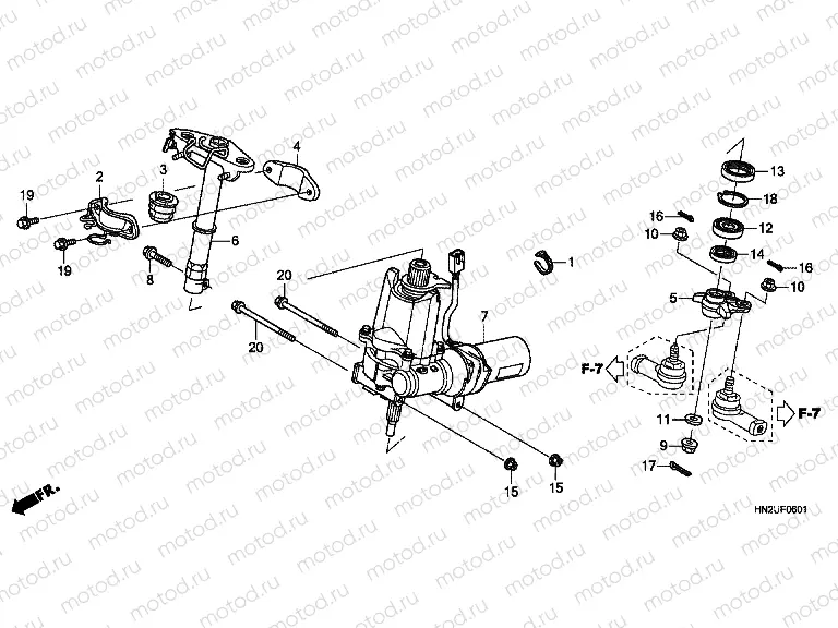 F-6-1 STEERING SHAFT (TRX500FPA)