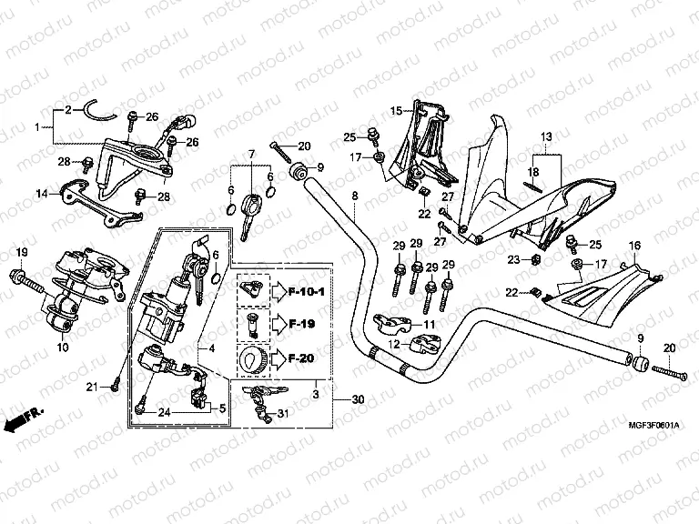 F-6-1 TIE ROD TUBE / HANDLE COVER (FJS600A9-2KO / FJS600AB / PC)