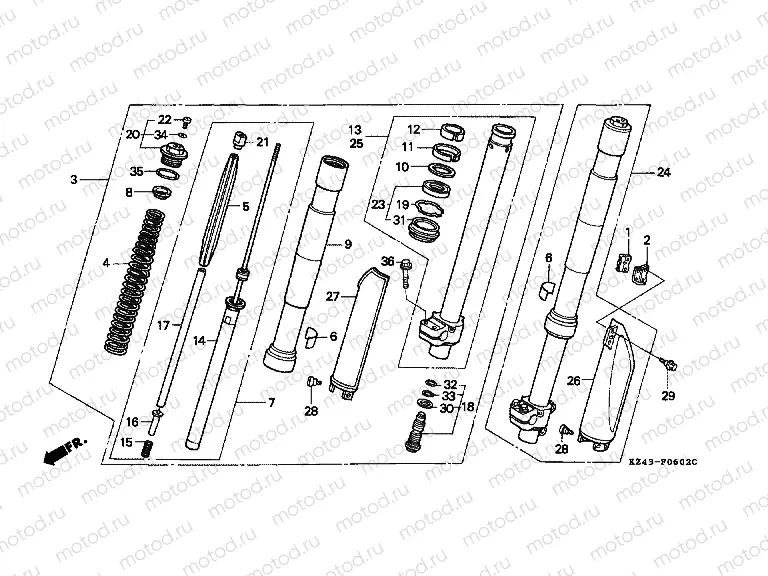 F-6-2 FRONT FORK (CR125RN / RP)