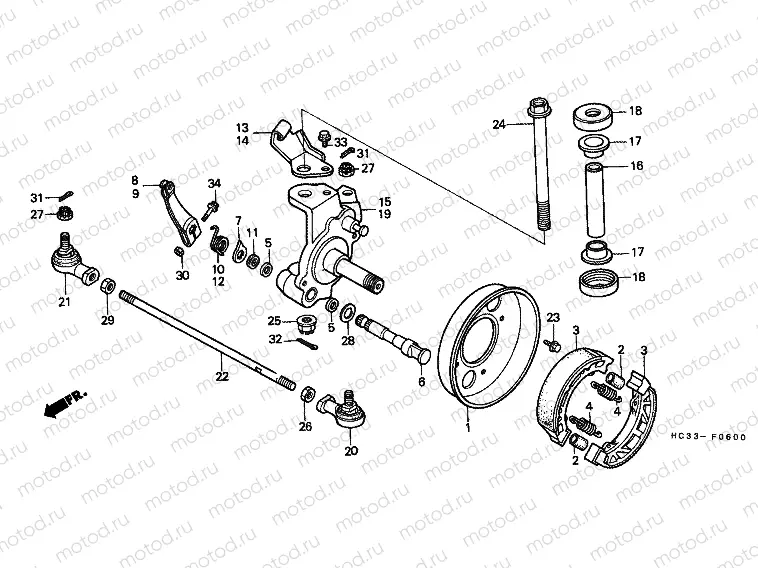 F-6 FRONT BRAKE PANEL / CONNECTOR BAR