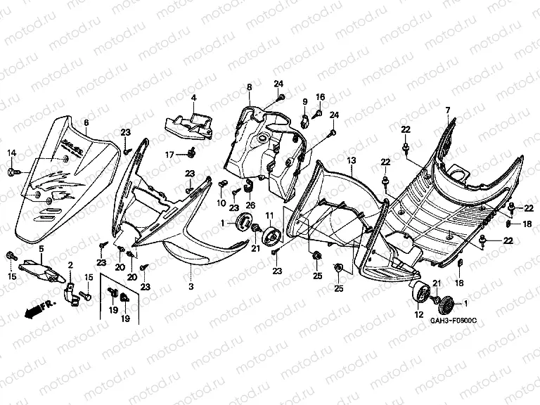 F-6 FRONT FENDER / FOOT FLOOR