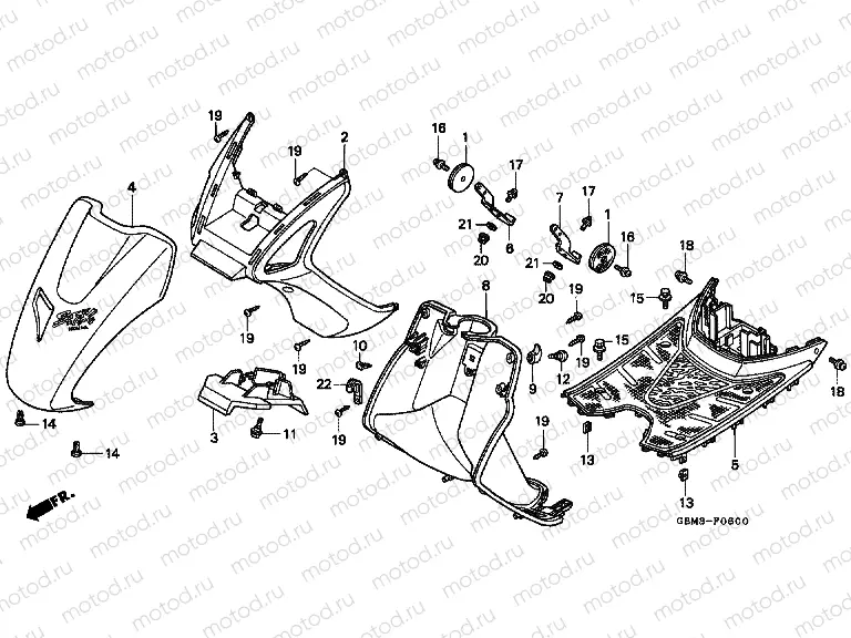 F-6 FRONT FENDER / FOOT FLOOR