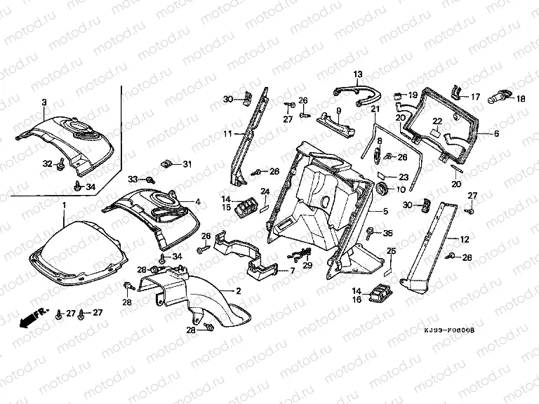 F-6 FRONT FENDER / FOOT PROTECTION PLATE (CH125E / G)