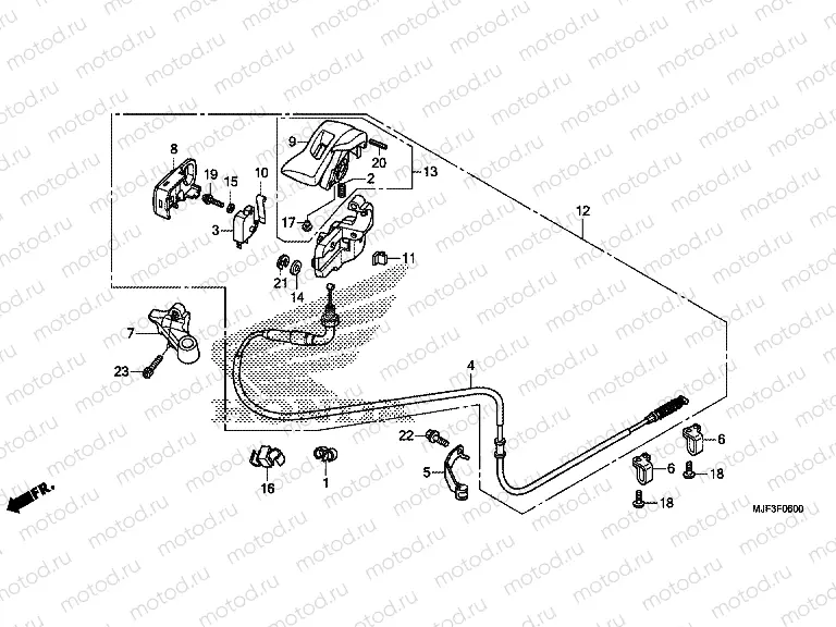 F-6 PARKING BRAKE BRAKE LEVER
