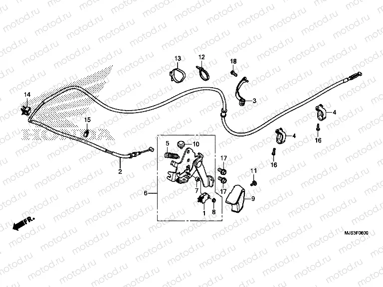 F-6 PARKING BRAKE BRAKE LEVER