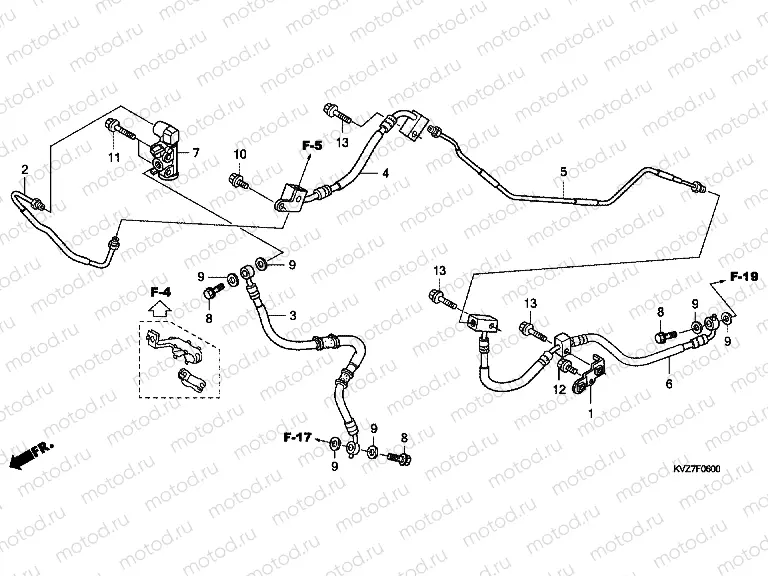F-6 REAR BRAKE HOSE (NSS250S)