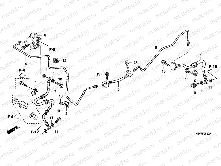 F-6 REAR BRAKE HOSE (NSS250X)