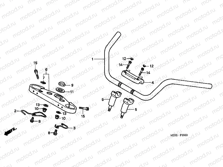 F-6 STEERING BAR PIPE / UPPER BRIDGE