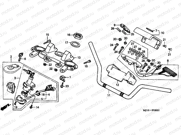 F-6 STEERING BAR PIPE / UPPER BRIDGE