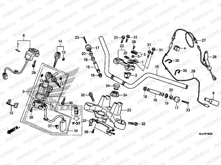 F-6 STEERING BAR PIPE / UPPER BRIDGE