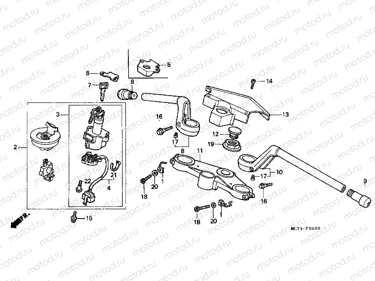 F-6 STEERING BAR PIPE / UPPER BRIDGE
