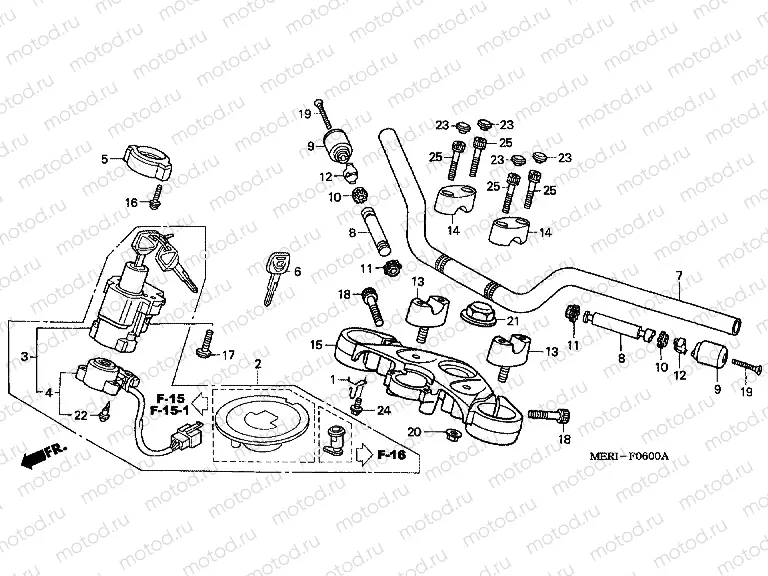 F-6 STEERING BAR PIPE / UPPER BRIDGE