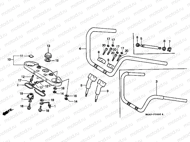 F-6 TIE ROD TUBE / UPPER AXLE (VT1100C)