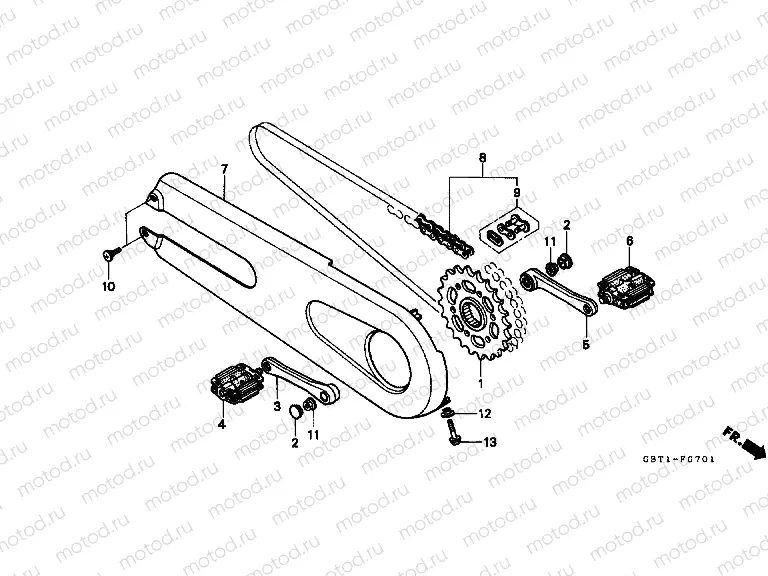 F-7-1 CRANKSHAFT PEDAL / CHAIN ​​CABINET (2)