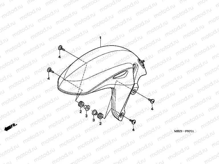 F-7-1 FRONT FENDER (CB600F5 / 6)