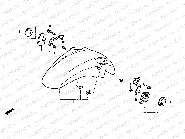 F-7-1 FRONT FENDER (CBR600FS / 3S / T / 3T / SET)