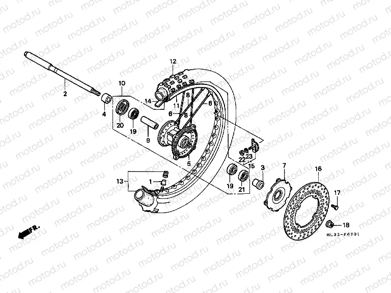F-7-1 FRONT WHEEL (CR500RN / RP / RR)
