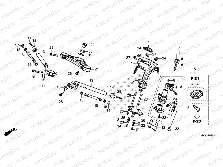 F-7-1 HANDLE PIPE & TOP BRIDGE
