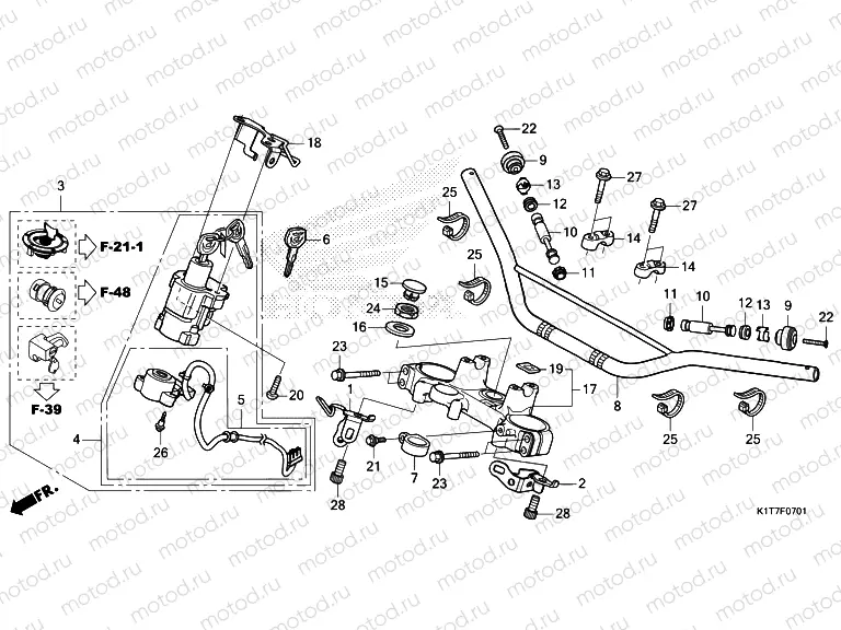 F-7-1 HANDLE PIPE/TOP BRIDGE