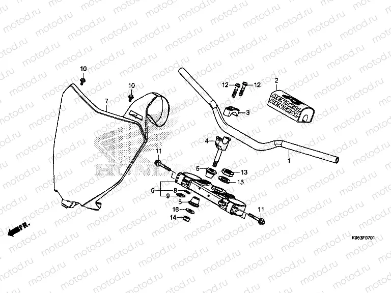 F-7-1 HANDLE PIPE/TOP BRIDGE (CRF250RK/CRF250RXK)
