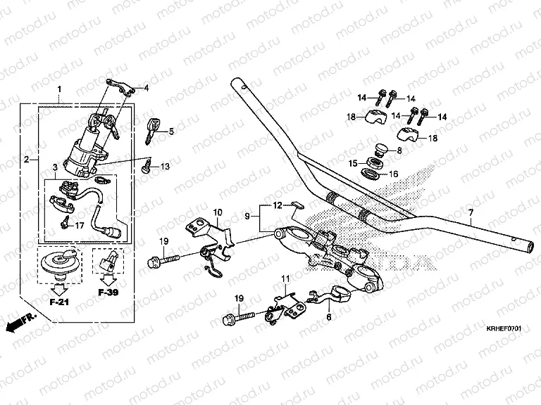 F-7-1 TIE ROD TUBE / UPPER BRIDGE (XL125LK)