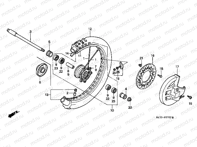 F-7-2 FRONT WHEEL (CR500RS / RT / RV)