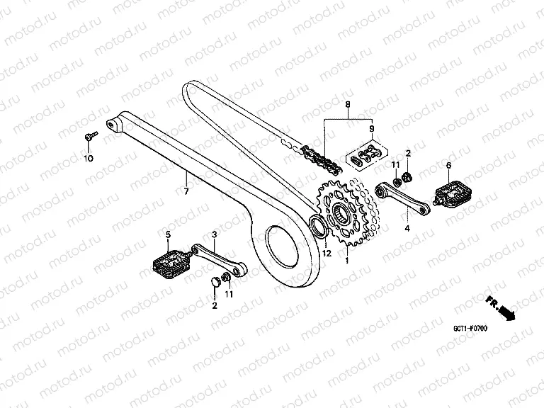 F-7 CRANKSHAFT PEDAL / CHAIN ​​CABINET