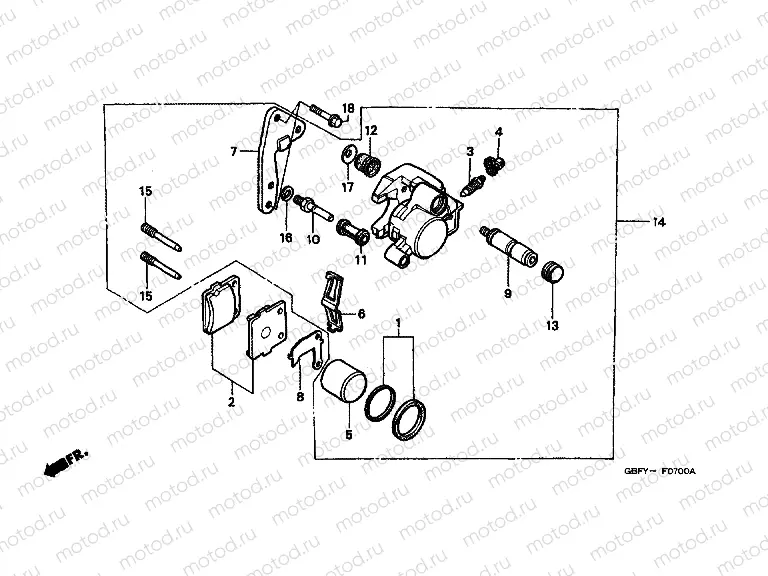 F-7 FRONT BRAKE CALIPER