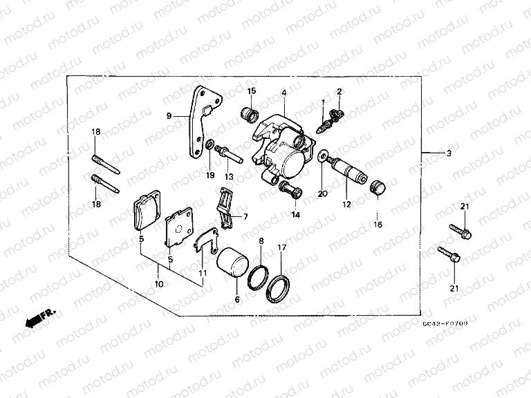 F-7 FRONT BRAKE CALIPER (RG / RH / RJ / RK)